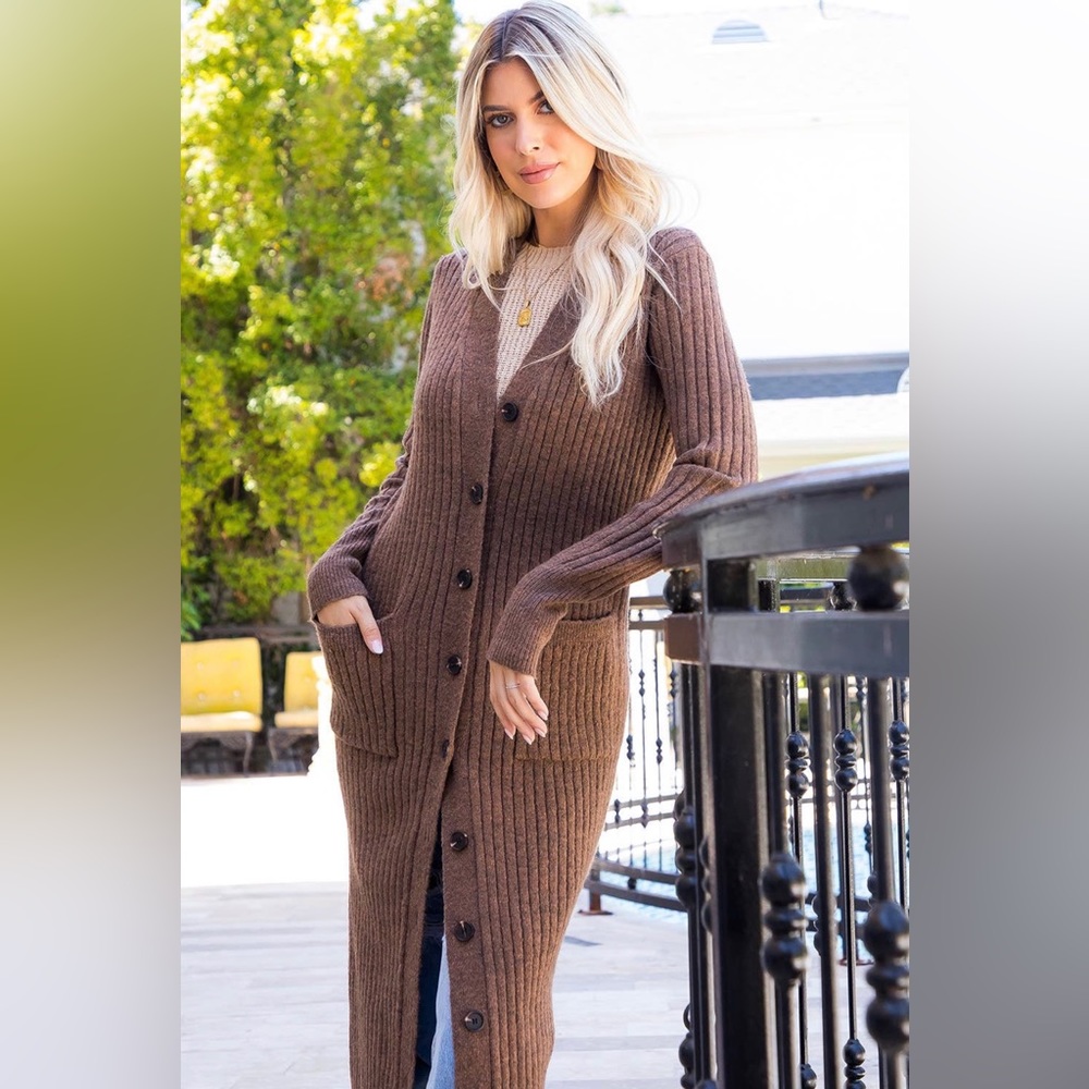 S40-Button Down Sweater Duster
